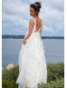 Cap Sleeves Ivory Full Lace Elegant Wedding Dress 